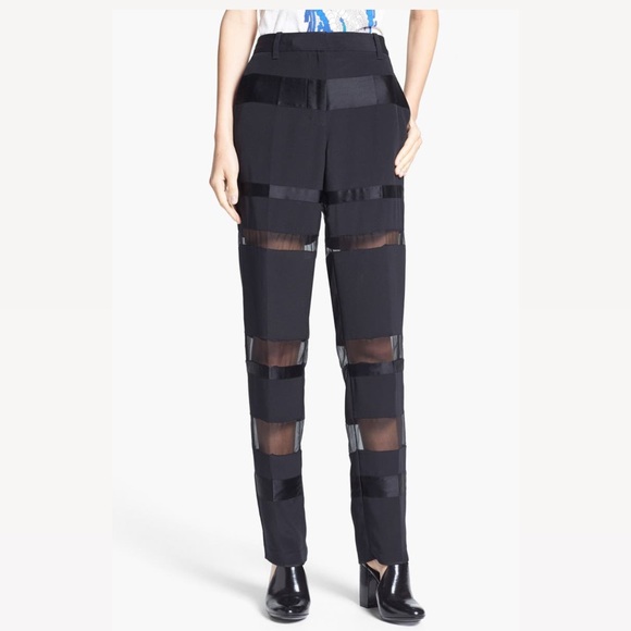 3.1 Phillip Lim Black Sheer Organza Trousers - Picture 2 of 16